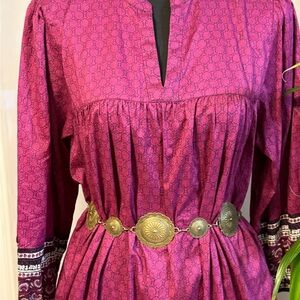 Anna Sui  Fuchsia Midi Dress ( selling without accessories)
